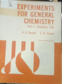 Experiments For General Chemistry