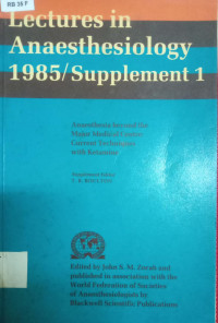 Image of Lectures in anaesthesiology 1985/ Supplement 1