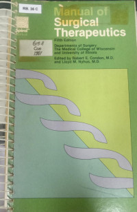 Image of Manual of surgical therapeutics
