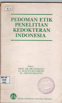 Pedoman etik penelitian kedokteran Indonesia